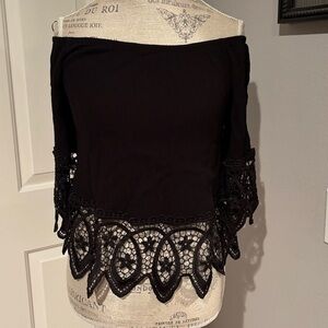 Ambiance Black Off-Shoulder Blouse